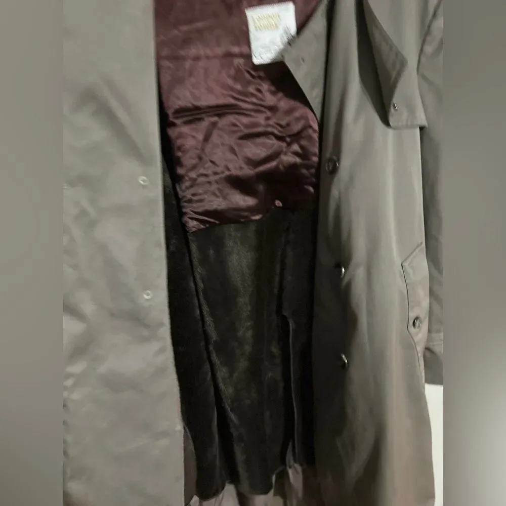 Mens London Towne Brown Trench Coat size 46 Reg equivalent to XL